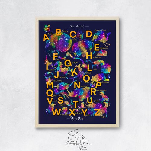 L'alphabet aux couleurs arc-en-ciel - 30X40