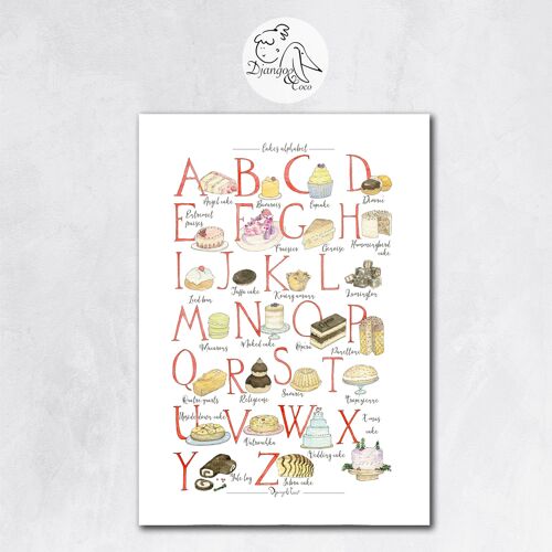 L'alphabet des gateaux en français format 30x40
