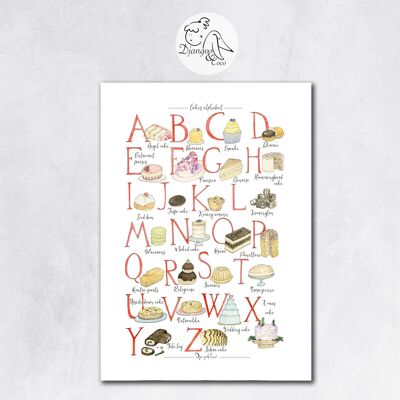El alfabeto de las tortas en formato francés 30x40