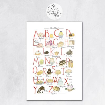 Das Alphabet der Kuchen im französischen Format 30x40