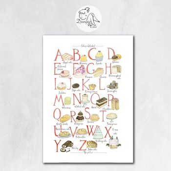 L'alphabet des gateaux en français format 30x40 1