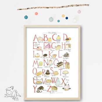 L'alphabet des gateaux en français format 30x40 2