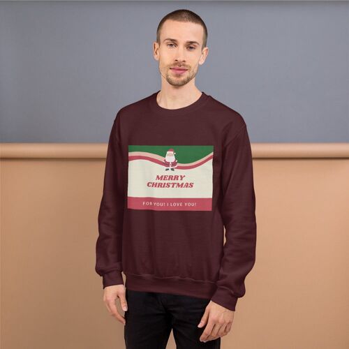 Merry Christmas Sweatshirt - Maroon - M