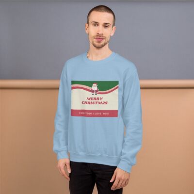 Merry Christmas Sweatshirt - Light Blue - M