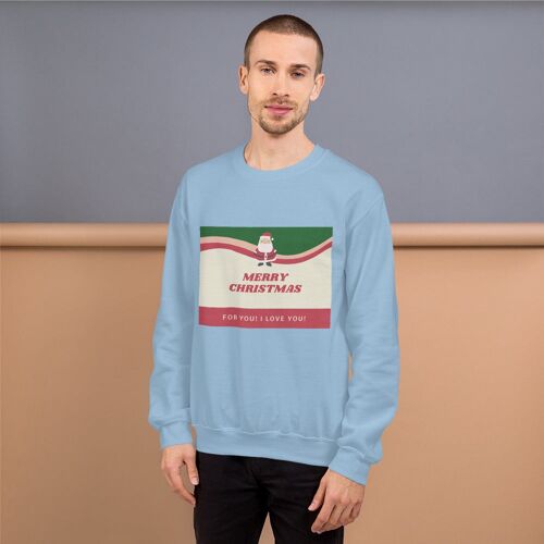 Merry Christmas Sweatshirt - Light Blue - 4XL