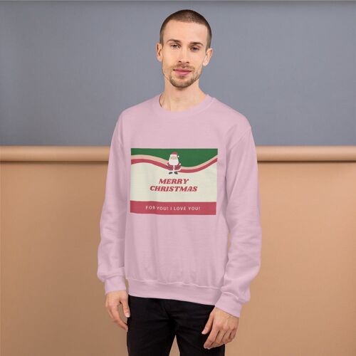 Merry Christmas Sweatshirt - Light Pink - 4XL