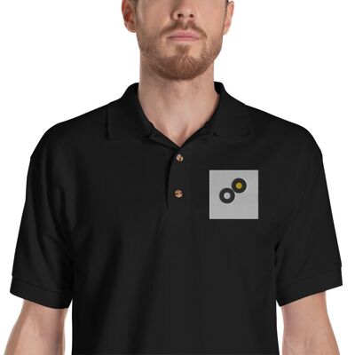 Embroidered Polo Shirt - Black - S