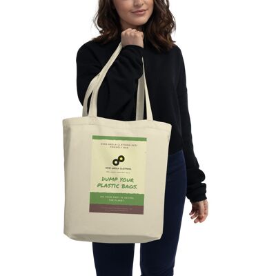 Eco Tote Bag anti plastic 13,6 kg (30lbs) max weight (printed in USA) - Oyster