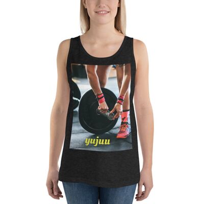 Unisex Tank Top yujuu entrenamiento - Charcoal-black Triblend - S