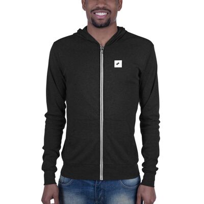 Unisex zip hoodie - Charcoal Black Triblend - XS