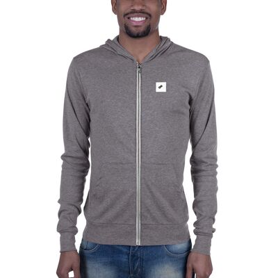 Unisex zip hoodie - Grey Triblend - M