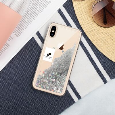 Funda para teléfono Liquid Glitter - Plateado - iPhone X / XS