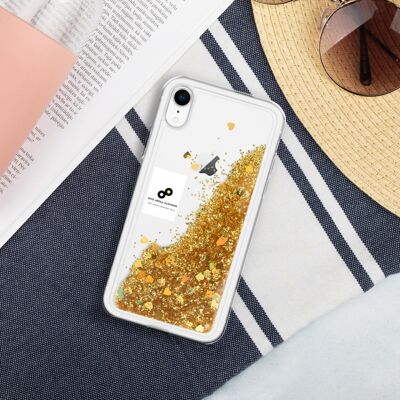 Estuche para teléfono Liquid Glitter - Dorado - iPhone XR