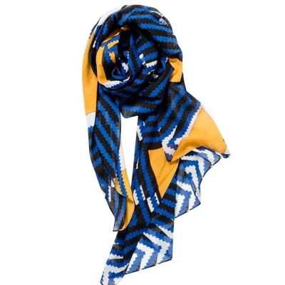 Foulard Kenya Chevron Bleu