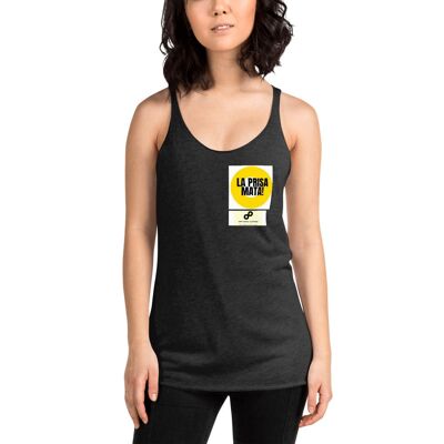 Women's Racerback Tank La prisa mataa - Vintage Black - S