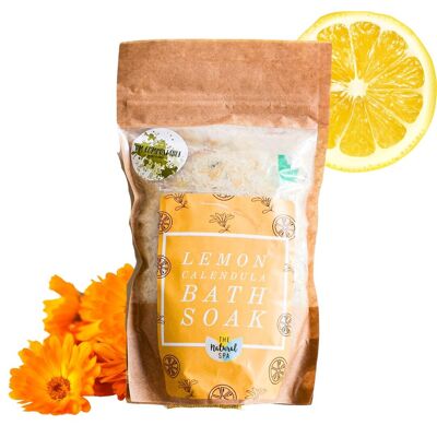 Zitronen-Ringelblumen-Badebad, ätherisches Bittersalzöl und Avocadoöl