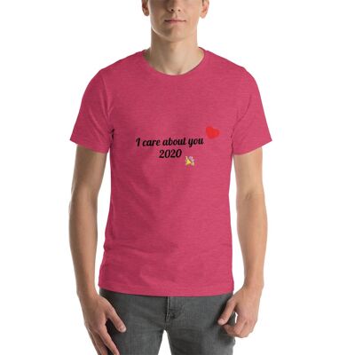 I care about you T-Shirt - Heather Raspberry - XL