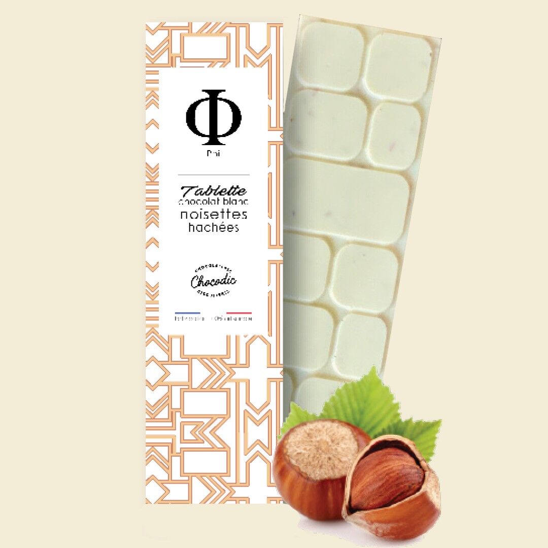 CHOCODIC - WEISSE SCHOKOLADENTAFEL MIT HASELNÜSSEN