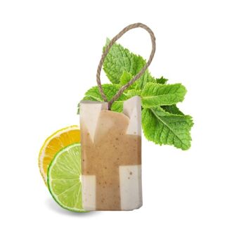 Savon à la menthe poivrée sur une corde - Citron, citron vert et menthe poivrée - 100 g de savon à froid sans palme - Fabriqué à la main au Royaume-Uni - Expédition le jour même - Vegan Friendly - Savon aux huiles essentielles 4