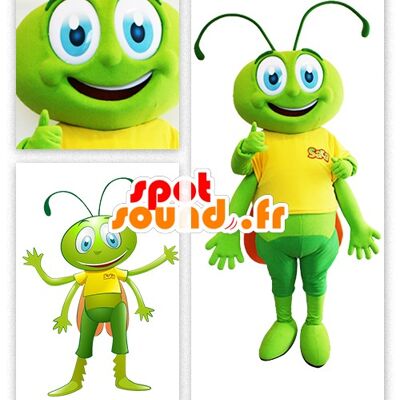 Costume de mascotte personnalisable de criquet, de sauterelle verte