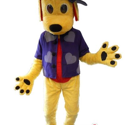 Costume de mascotte personnalisable de chien jeune, habillé en jeune.