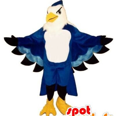 Costume de mascotte personnalisable d'aigle bleu et blanc.