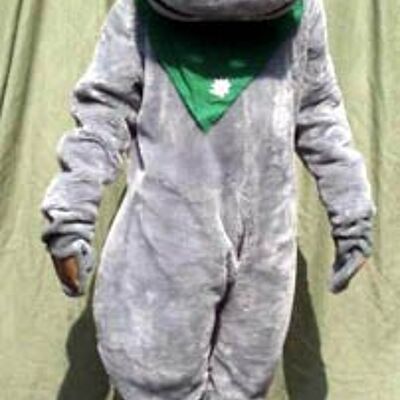 Costume de mascotte personnalisable mignonne d'hippopotame gris.