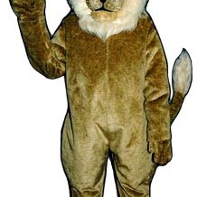 Costume de mascotte personnalisable de lion marron et blanc.