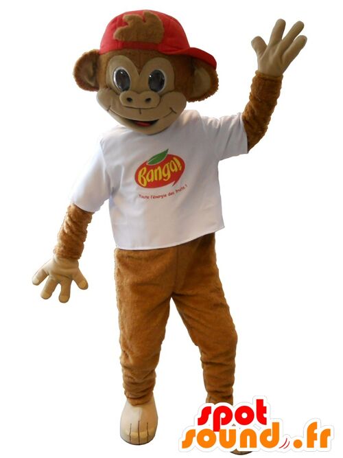 Costume de mascotte personnalisable de singe marron, Banga.