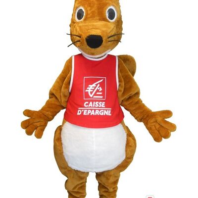 Costume de mascotte personnalisable d'écureuil marron, dodu et mignon.