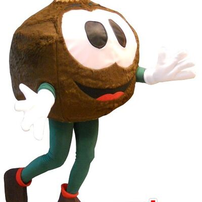 Costume de mascotte personnalisable de grosse tête ronde, marron.