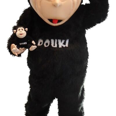 Costume de mascotte personnalisable de grand singe noir.
