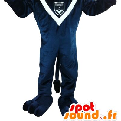 Costume de mascotte personnalisable de l'ours bleu des Girondins de Bordeaux.
