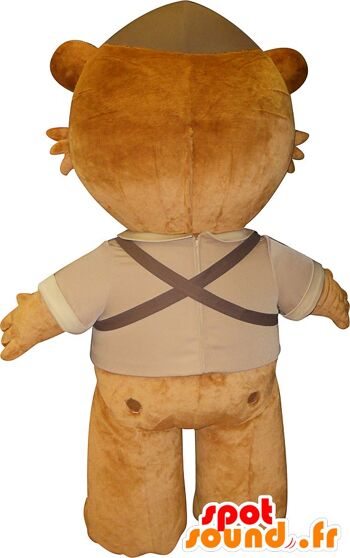 Costume de mascotte personnalisable de nounours géant, marron. 2