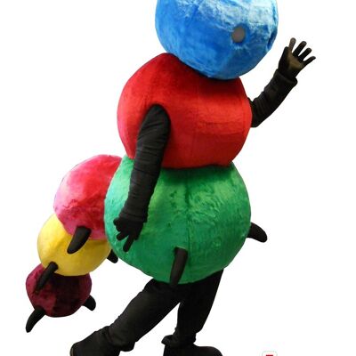 Costume de mascotte personnalisable de chenille multicolore.