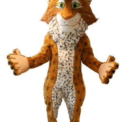 Costume de mascotte personnalisable de lynx, célèbre Costume de mascotte personnalisable du comparateur d'assurance.