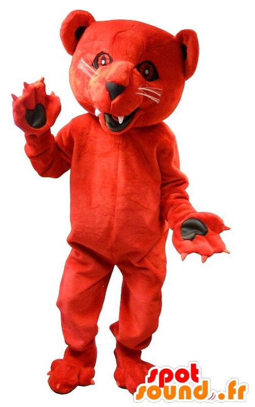 Costume de mascotte personnalisable de tigre rouge, géant.