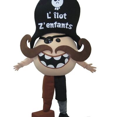 Costume de mascotte personnalisable de pirate moustachu.