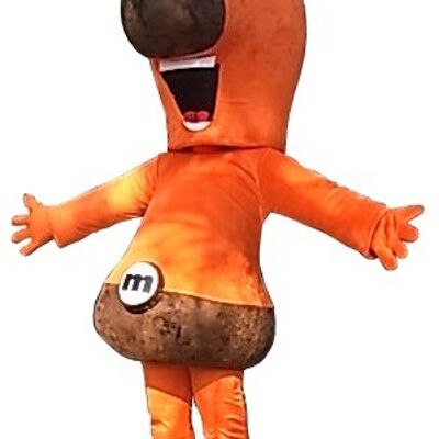 Costume de mascotte personnalisable de bonhomme orange et marron.