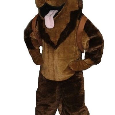 Costume de mascotte personnalisable de berger allemand, de chien marron.