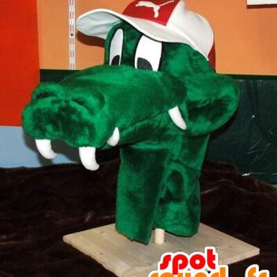 Costume de mascotte personnalisable de tête de crocodile verte.