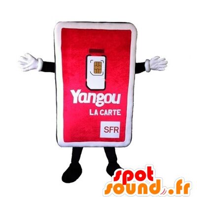Costume de mascotte personnalisable de carte SIM géante.