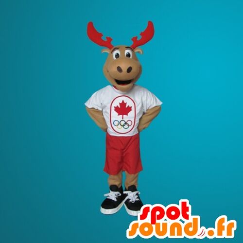 Costume de mascotte personnalisable de caribou, de renne géante.