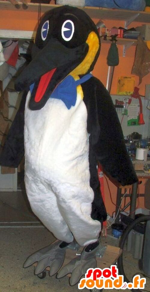 Costume de mascotte personnalisable de pingouin, très réaliste.