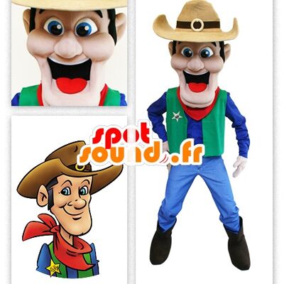 Costume de mascotte personnalisable de cow-boy du far-west.