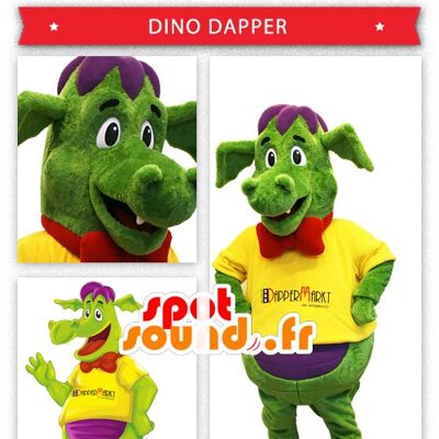 Costume de mascotte personnalisable de dinosaure coloré.
