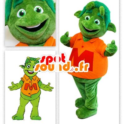 Costume de mascotte personnalisable de martien, d'extraterrestre vert.
