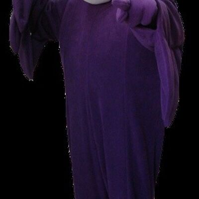 Costume de mascotte personnalisable d'oiseau, de vautour violet et gris.