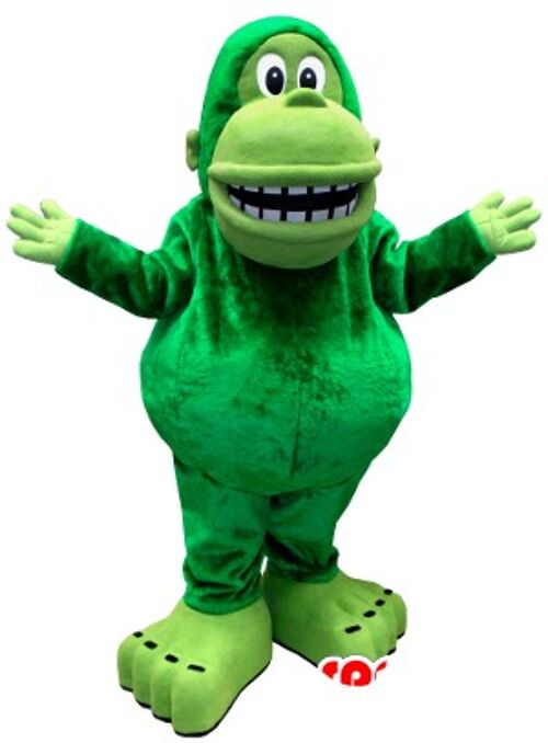 Costume de mascotte personnalisable de singe vert, géant.