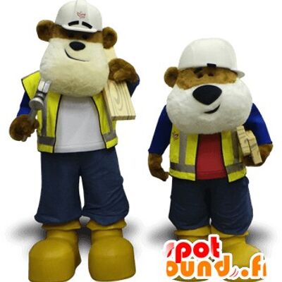 2 Costume de mascotte personnalisable s d'ours bricoleurs.